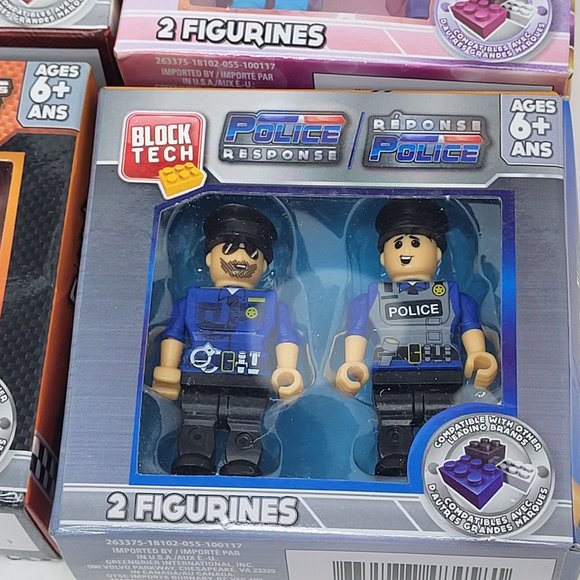 New Block Tech Figurines Lot of 4 - Fire, Police, Turbo Racers, Best Friends - Picture 5 of 16